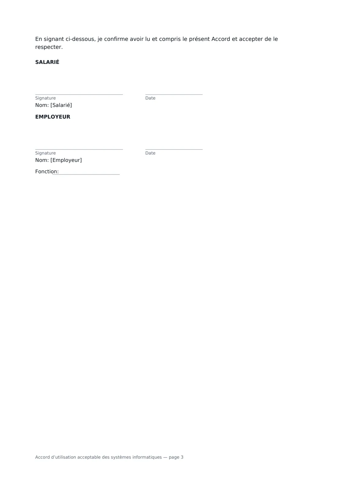 Accord d’utilisation acceptable des systèmes informatiques — page 3 sur 3