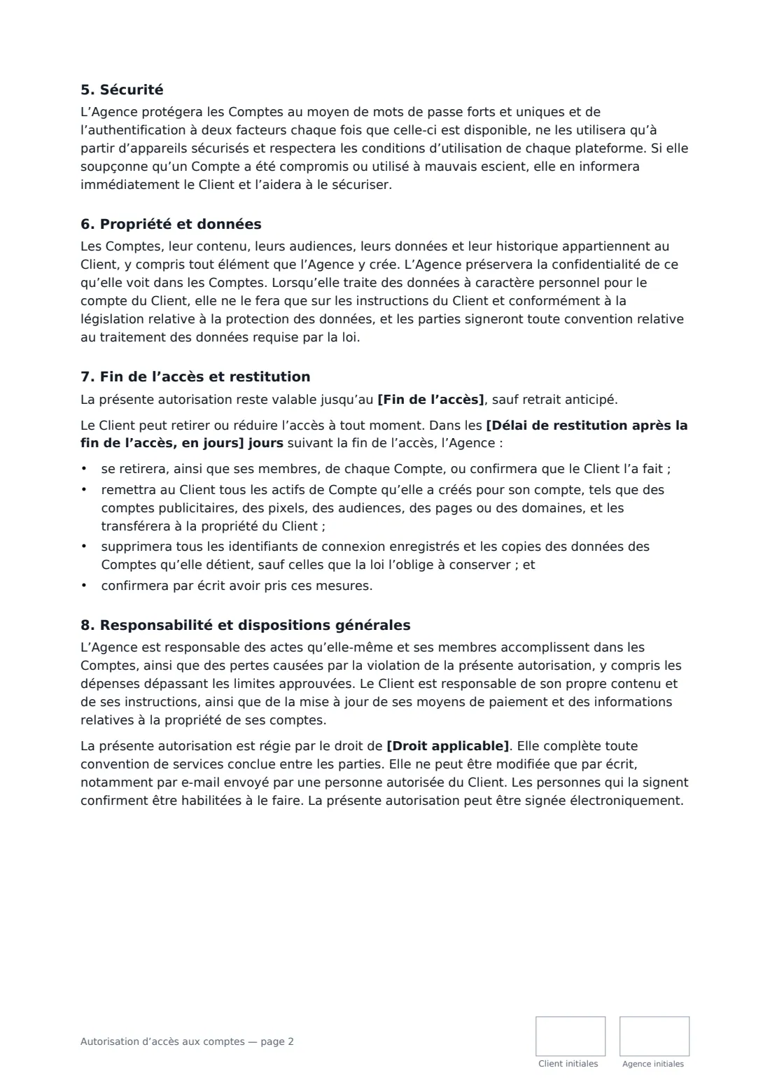 Autorisation d’accès aux comptes — page 2 sur 3
