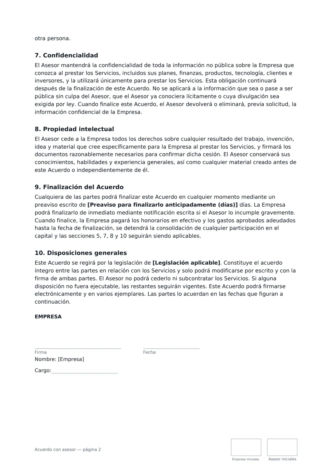 Acuerdo con asesor: página 2 de 3