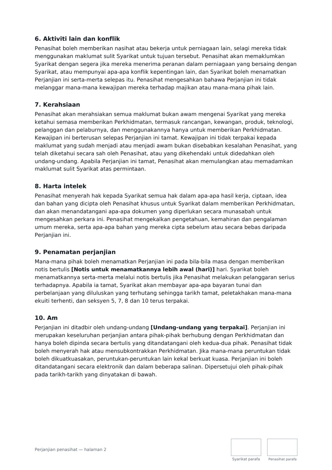 Perjanjian penasihat — halaman 2 daripada 3