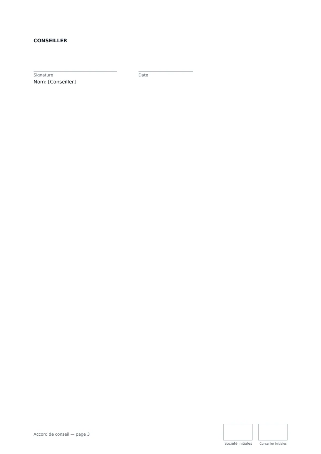 Accord de conseil — page 3 sur 3