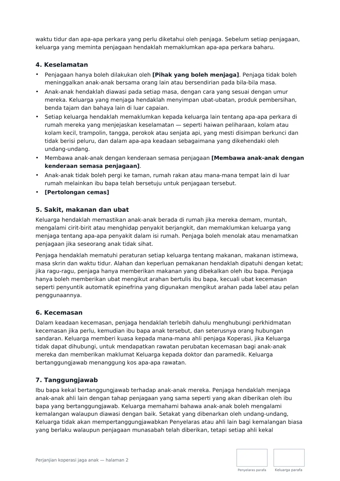 Perjanjian koperasi jaga anak — halaman 2 daripada 3