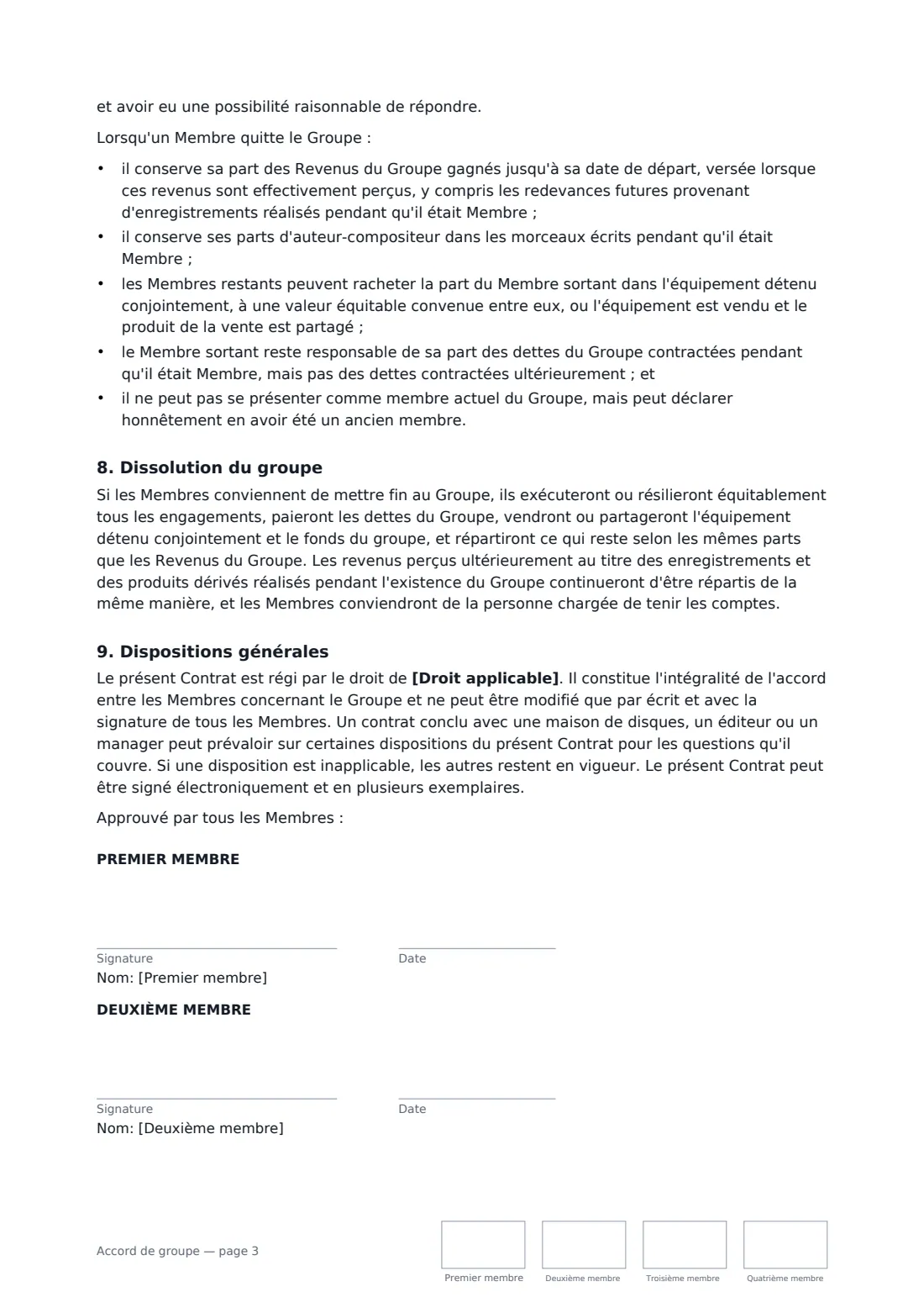 Accord de groupe — page 3 sur 4