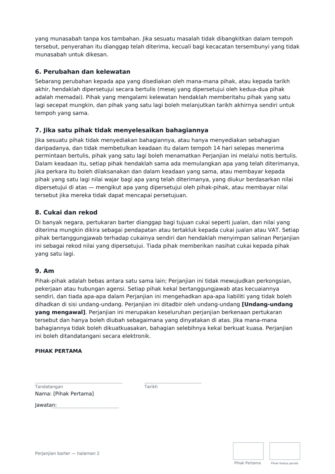 Perjanjian barter — halaman 2 daripada 3