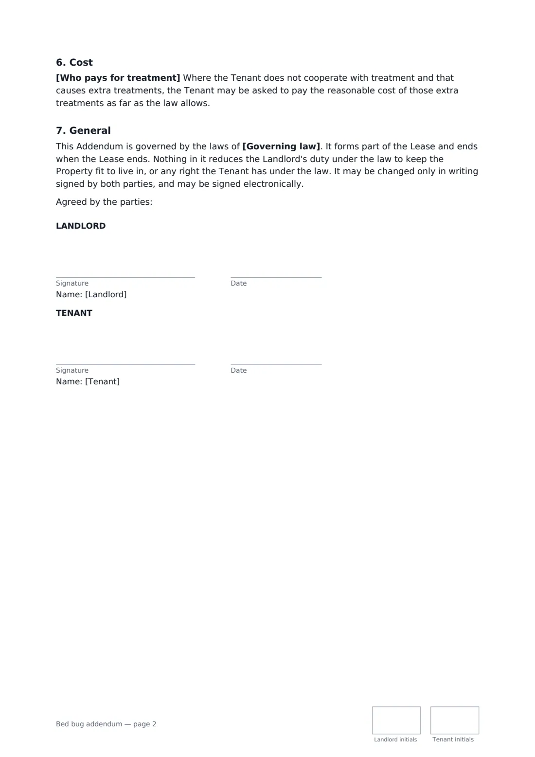 Bed bug addendum — page 2 of 2