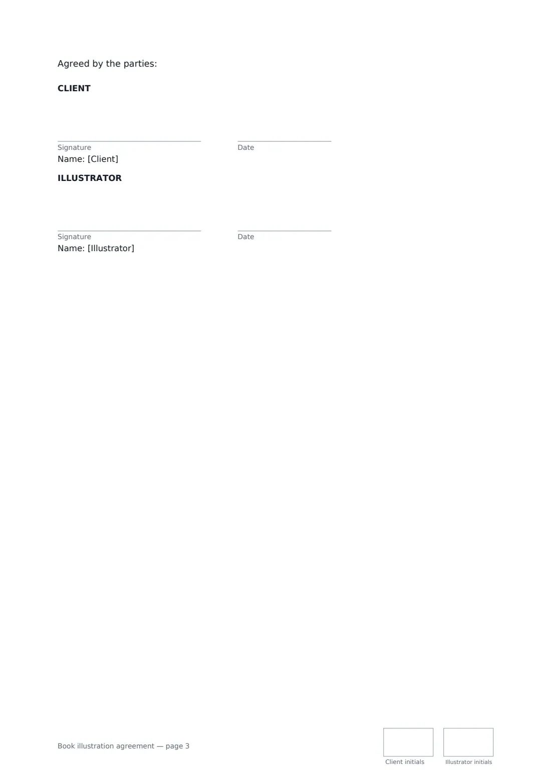 Book illustration agreement — page 3 of 3
