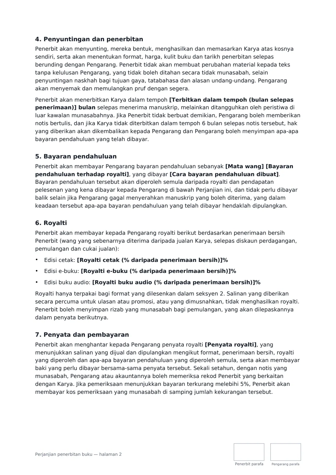 Perjanjian penerbitan buku — halaman 2 daripada 4