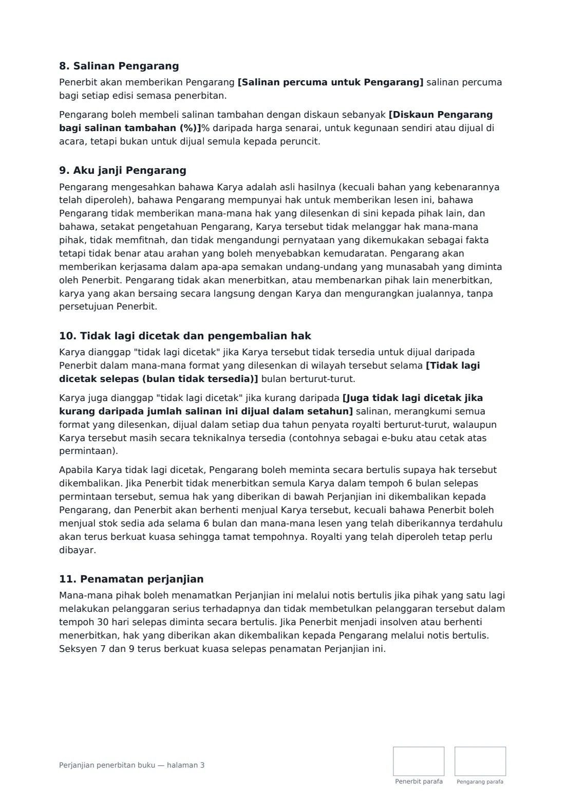 Perjanjian penerbitan buku — halaman 3 daripada 4