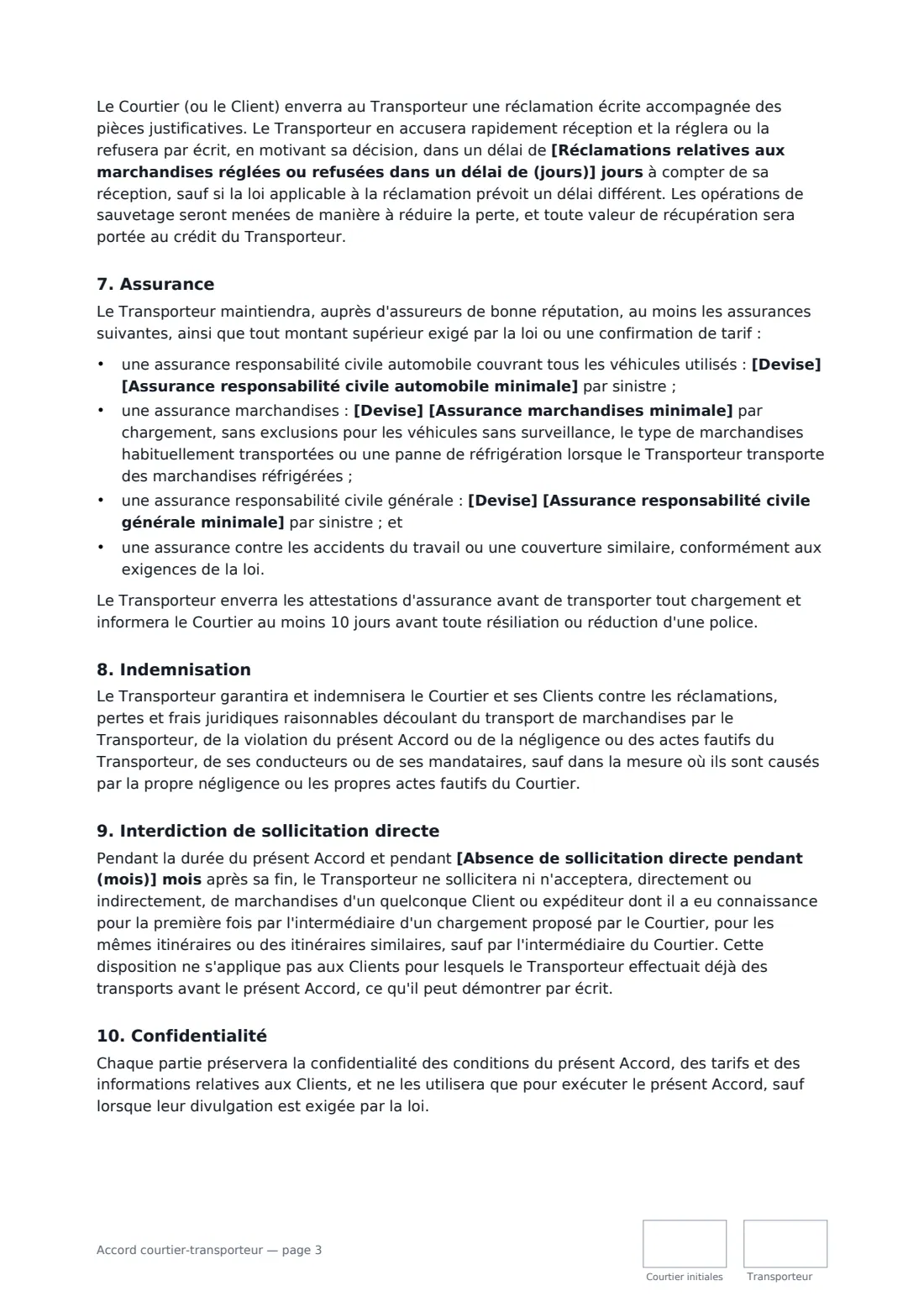 Accord courtier-transporteur — page 3 sur 4