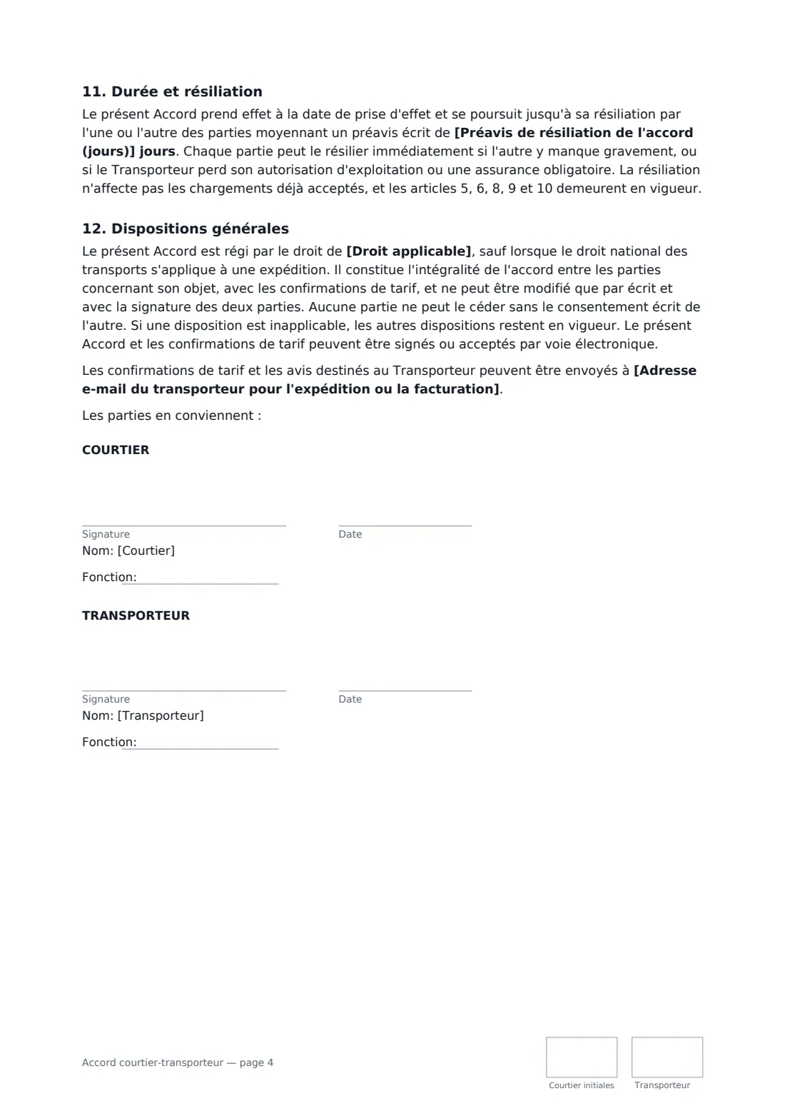 Accord courtier-transporteur — page 4 sur 4