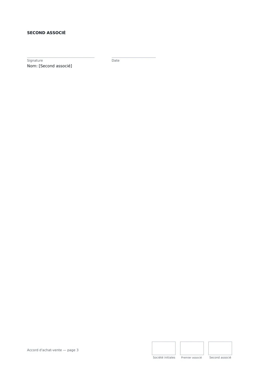 Accord d'achat-vente — page 3 sur 3
