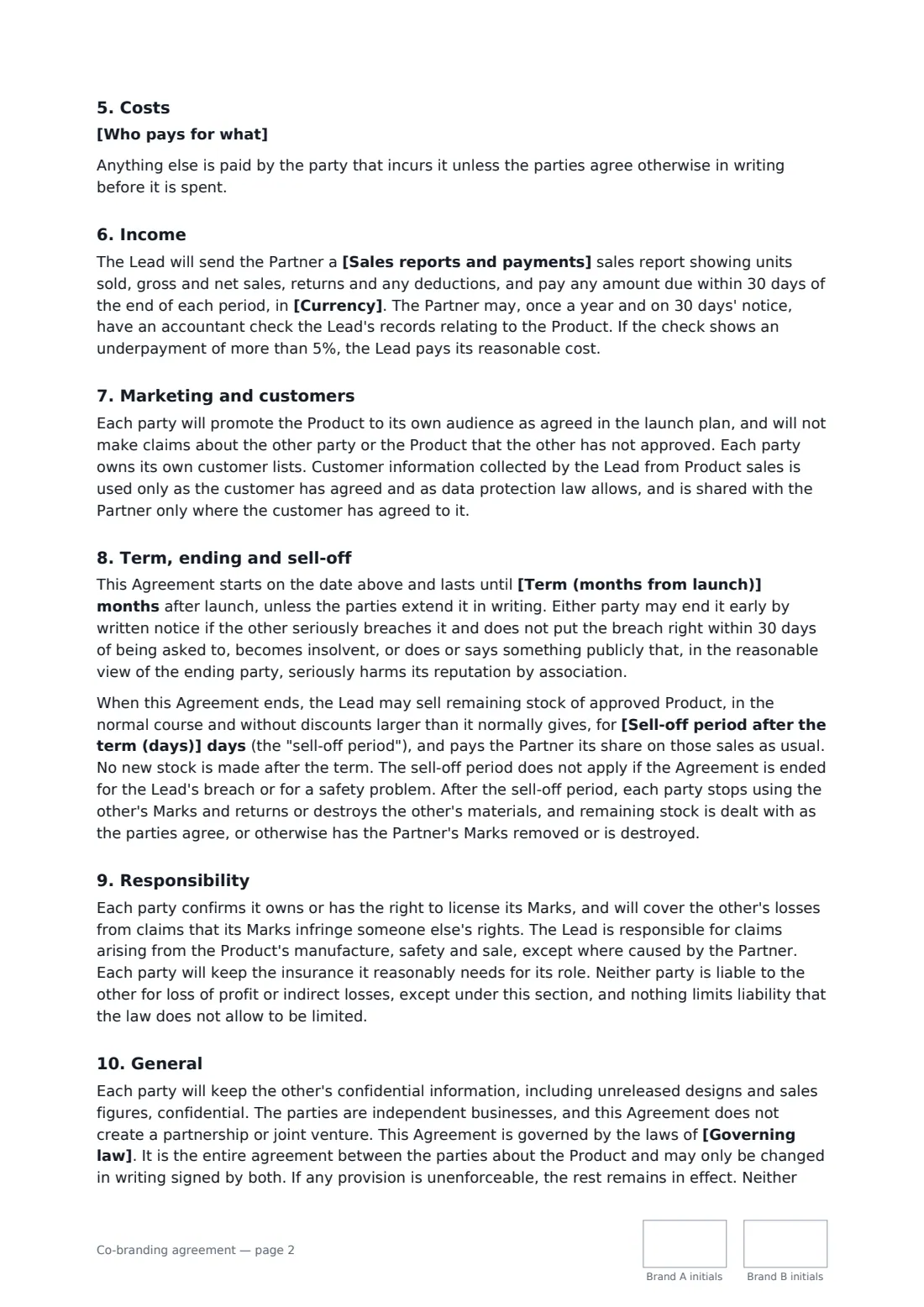 Co-branding agreement — page 2 of 3