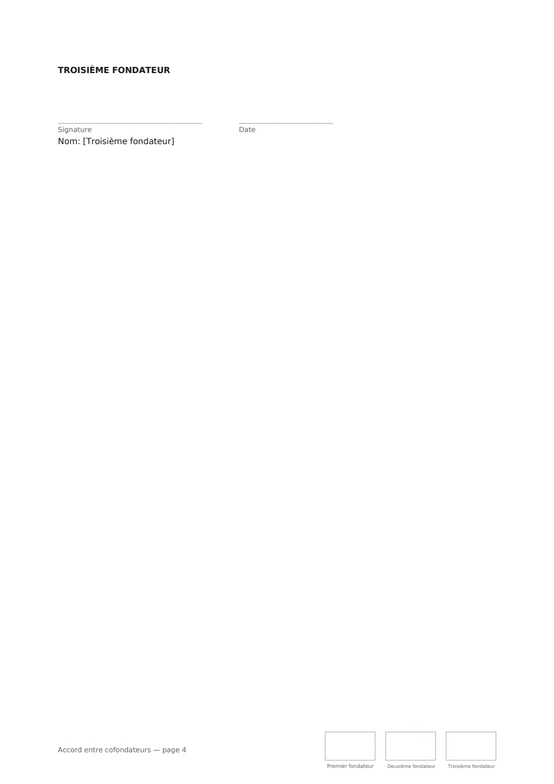 Accord entre cofondateurs — page 4 sur 4