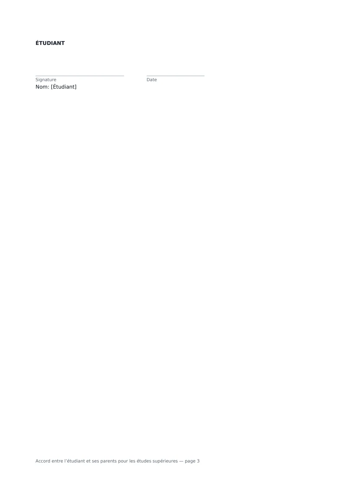 Accord entre l’étudiant et ses parents pour les études supérieures — page 3 sur 3