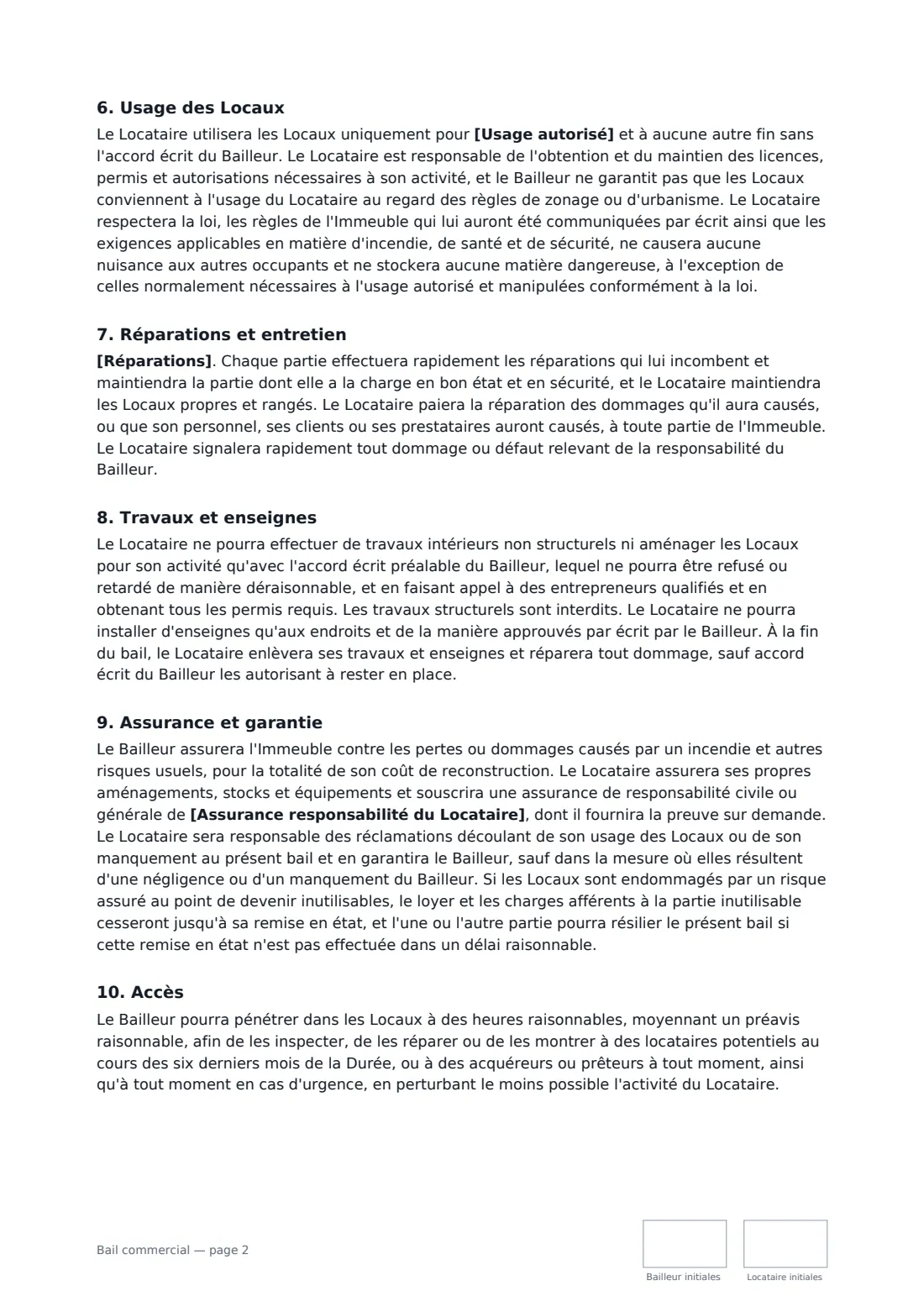 Bail commercial — page 2 sur 4