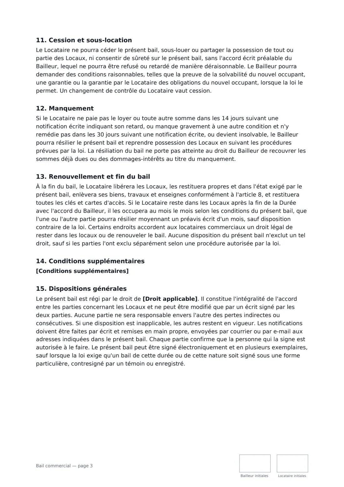 Bail commercial — page 3 sur 4