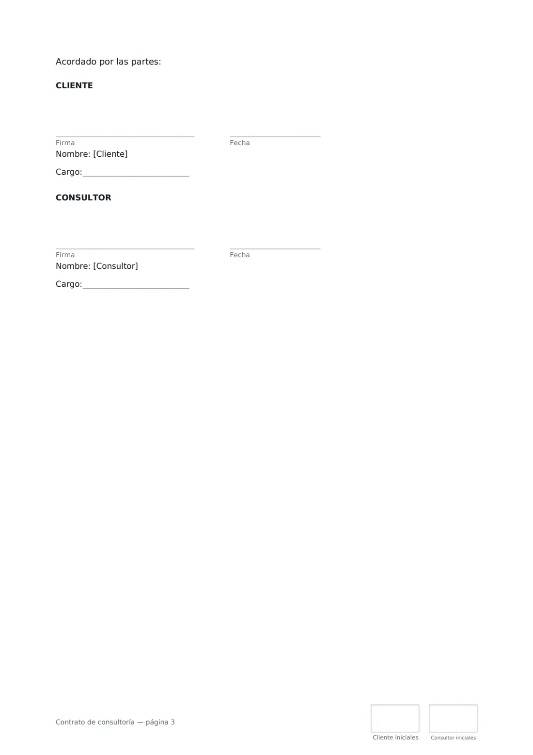 Contrato de consultoría: página 3 de 3