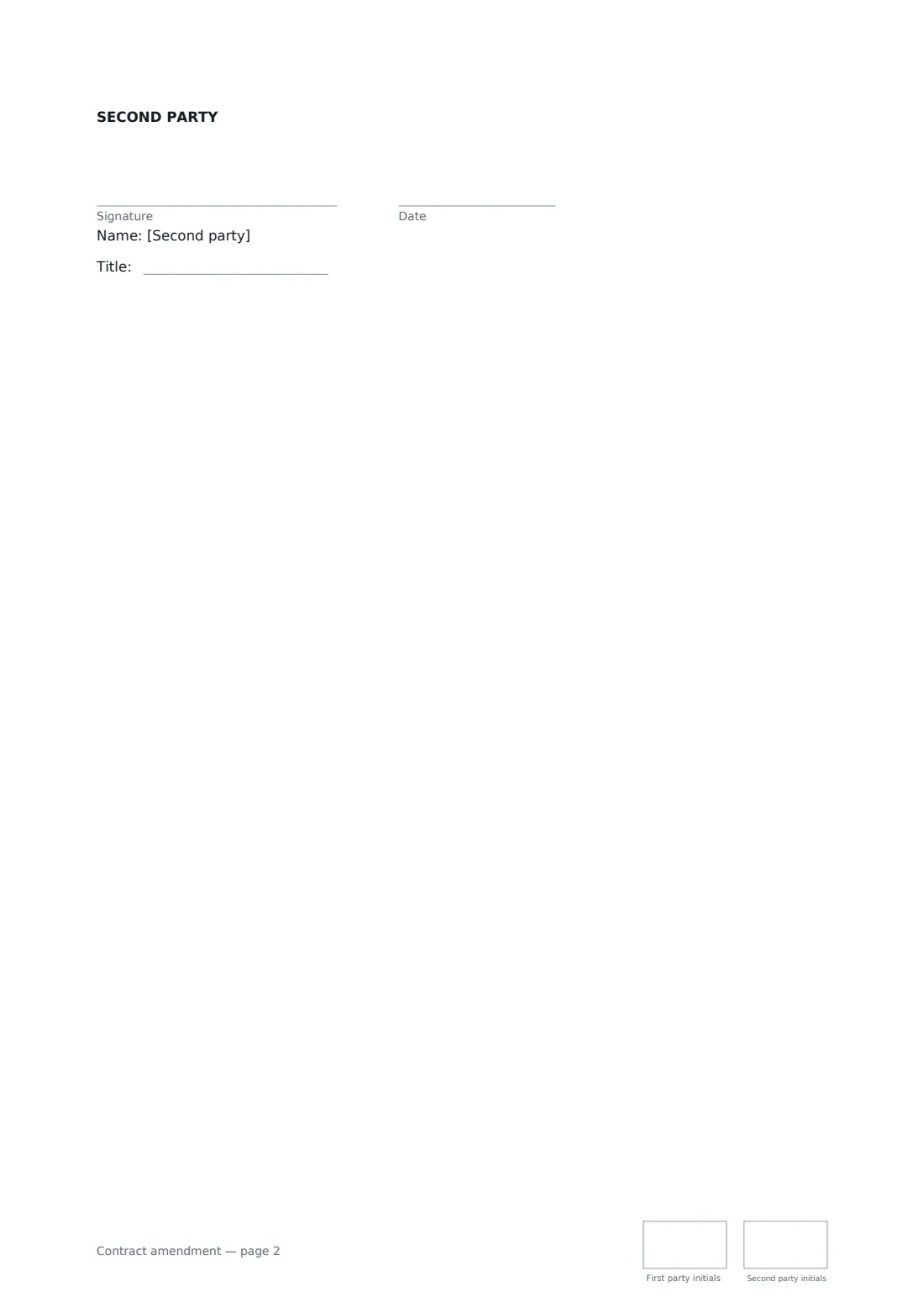Contract amendment — page 2 of 2