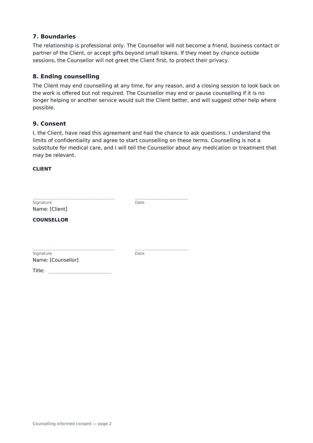 Counselling informed consent — page 2 of 2