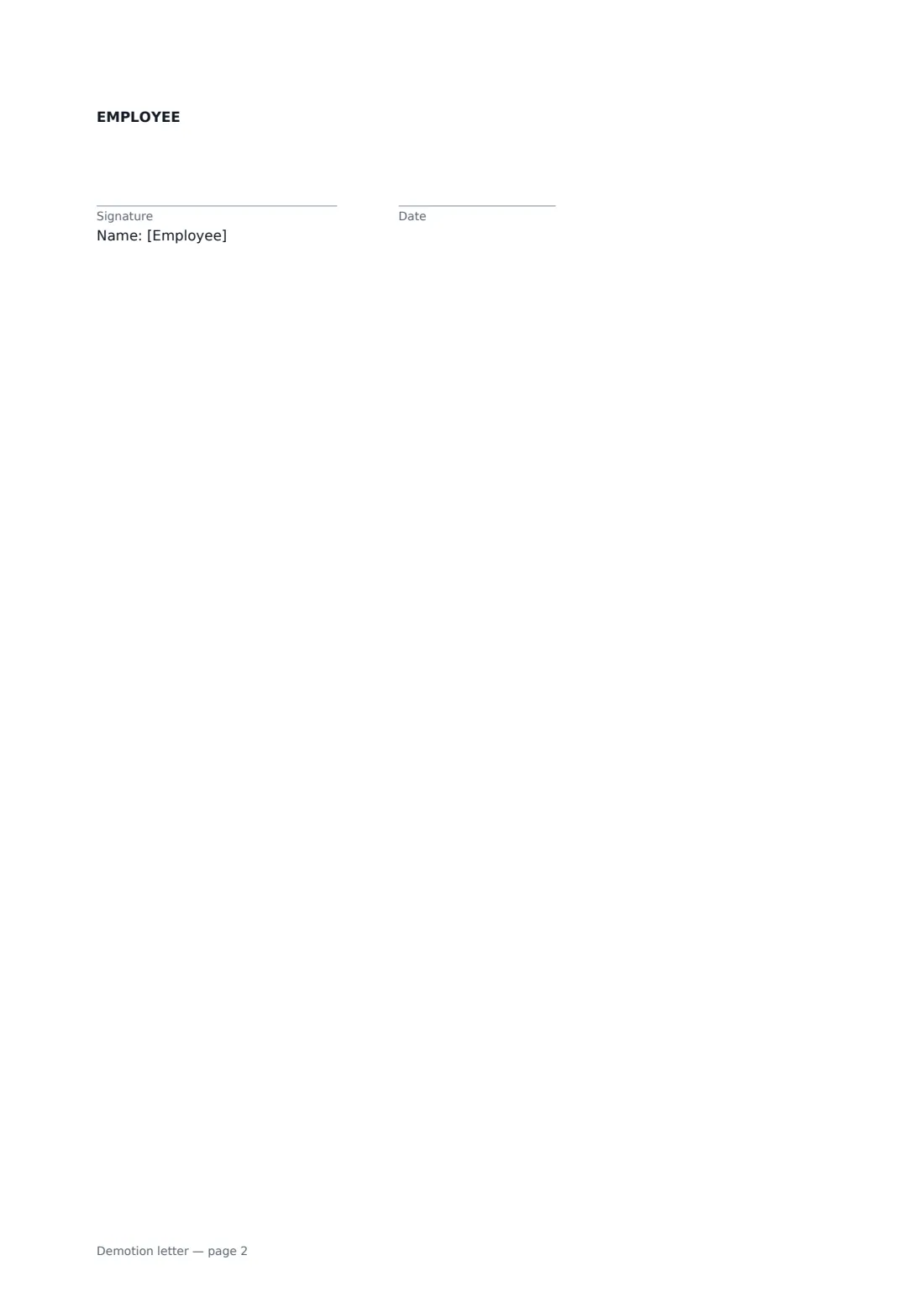 Demotion letter — page 2 of 2