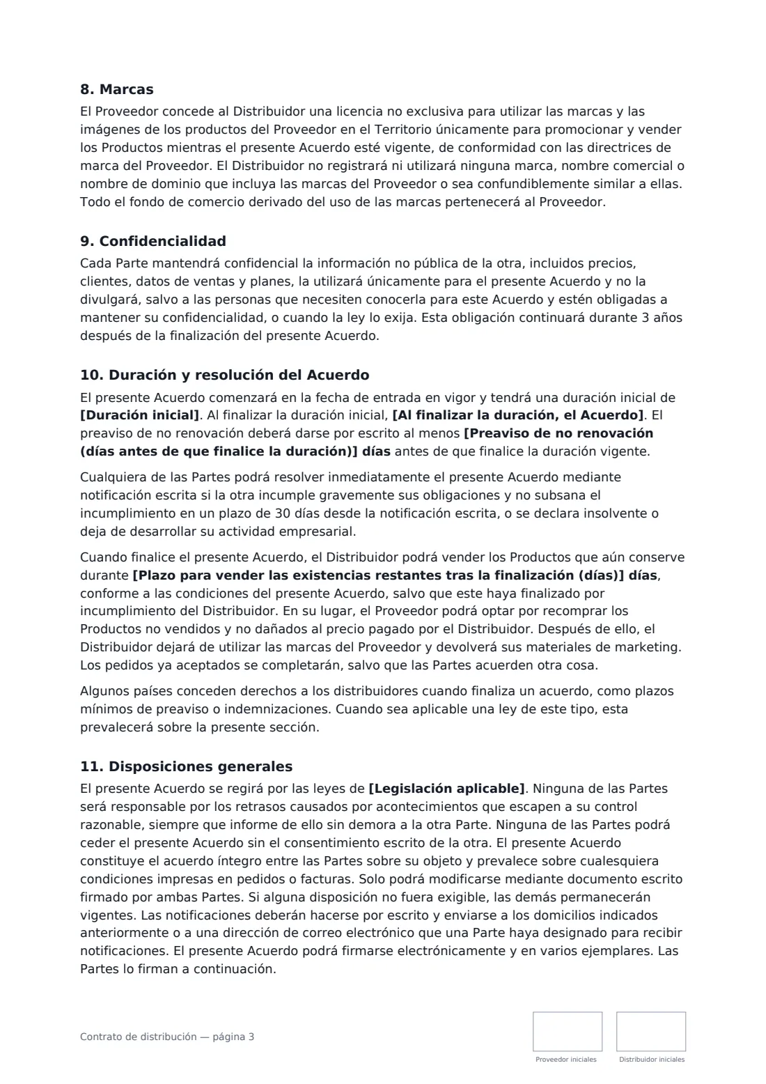 Contrato de distribución: página 3 de 4