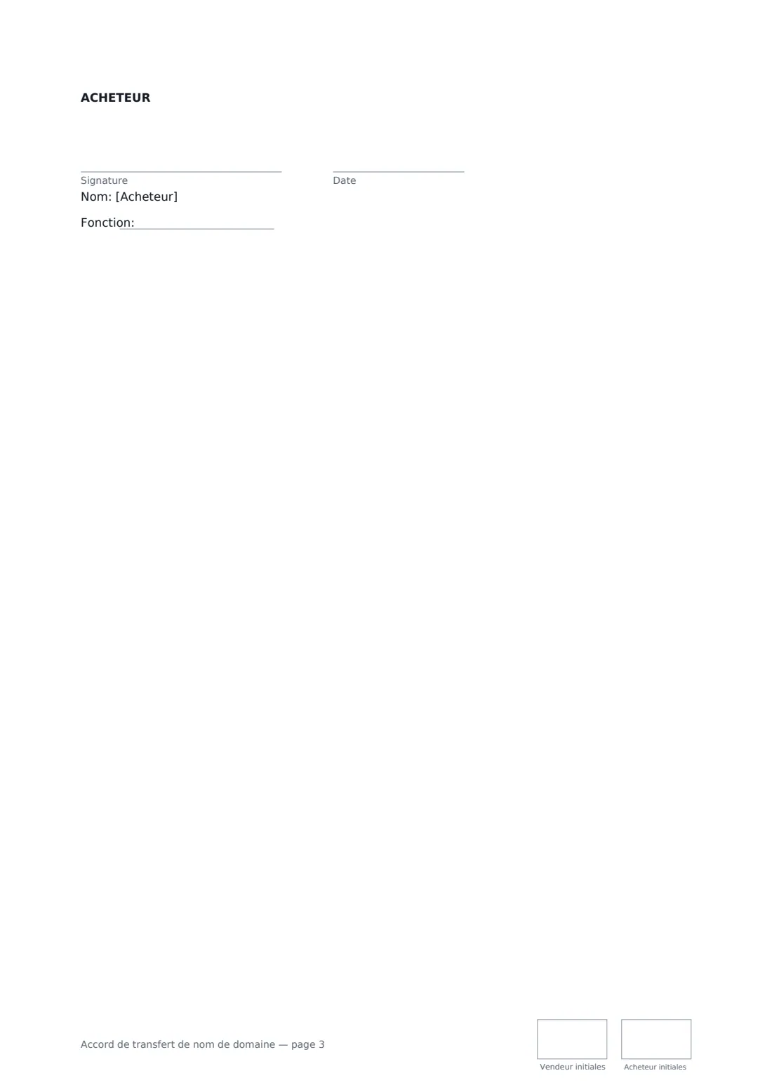 Accord de transfert de nom de domaine — page 3 sur 3