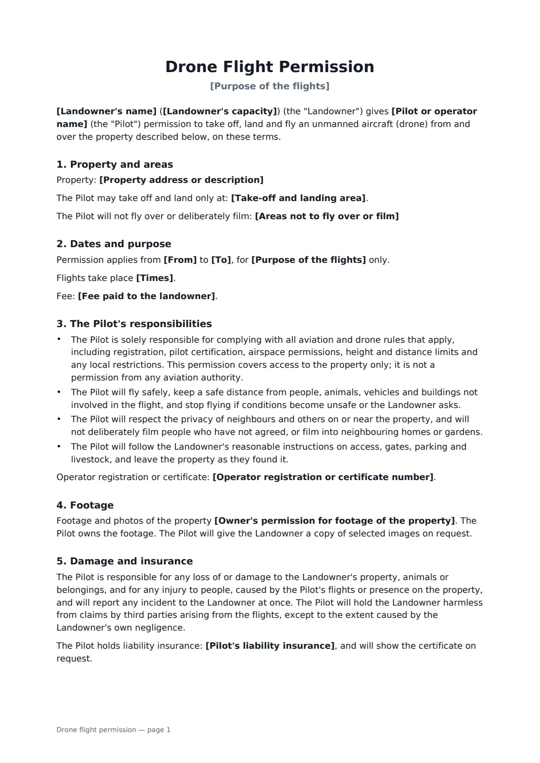 Drone flight permission — page 1 of 2