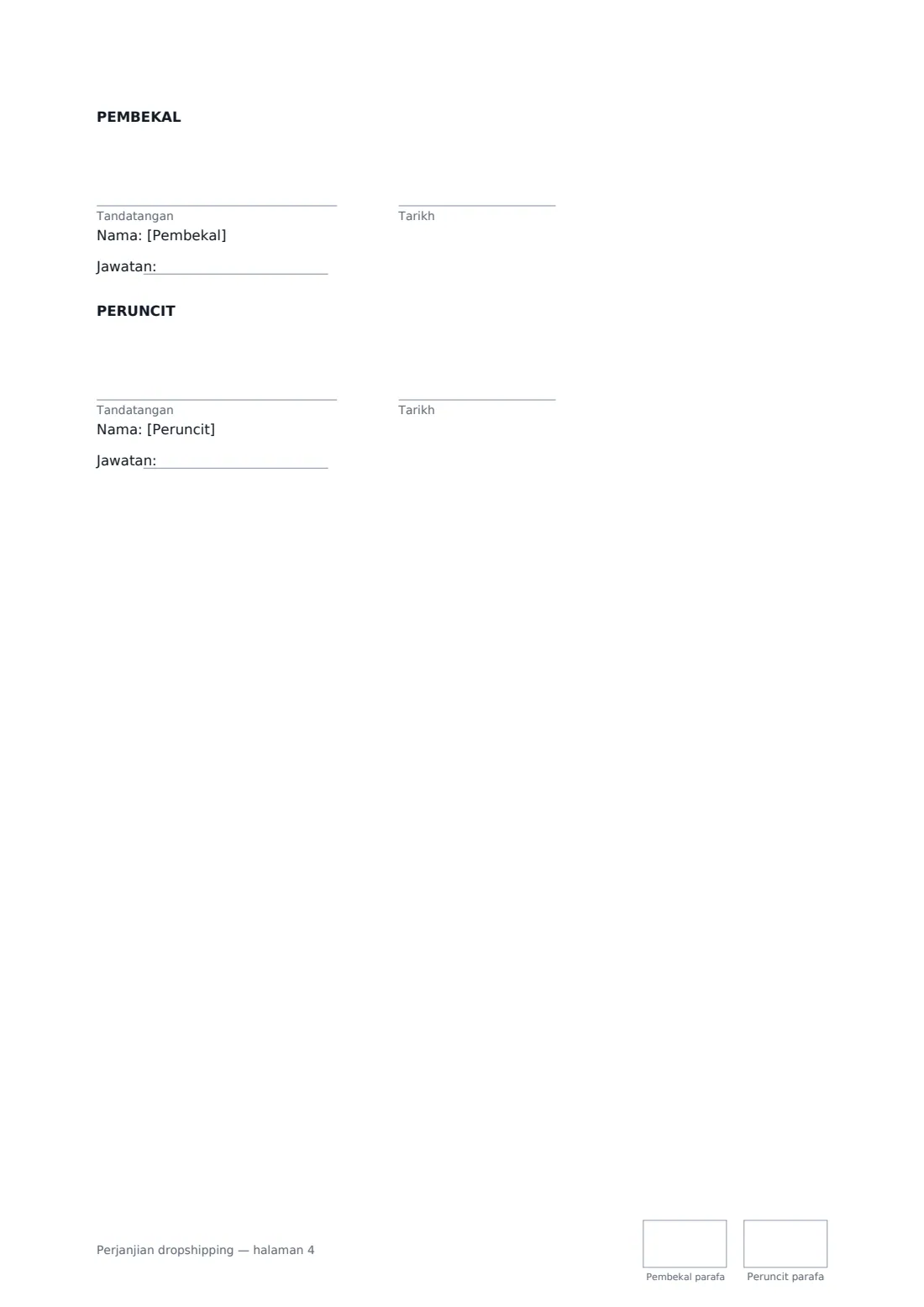 Perjanjian dropshipping — halaman 4 daripada 4