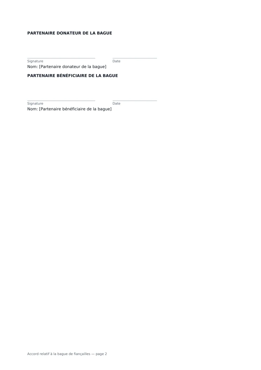 Accord relatif à la bague de fiançailles — page 2 sur 2