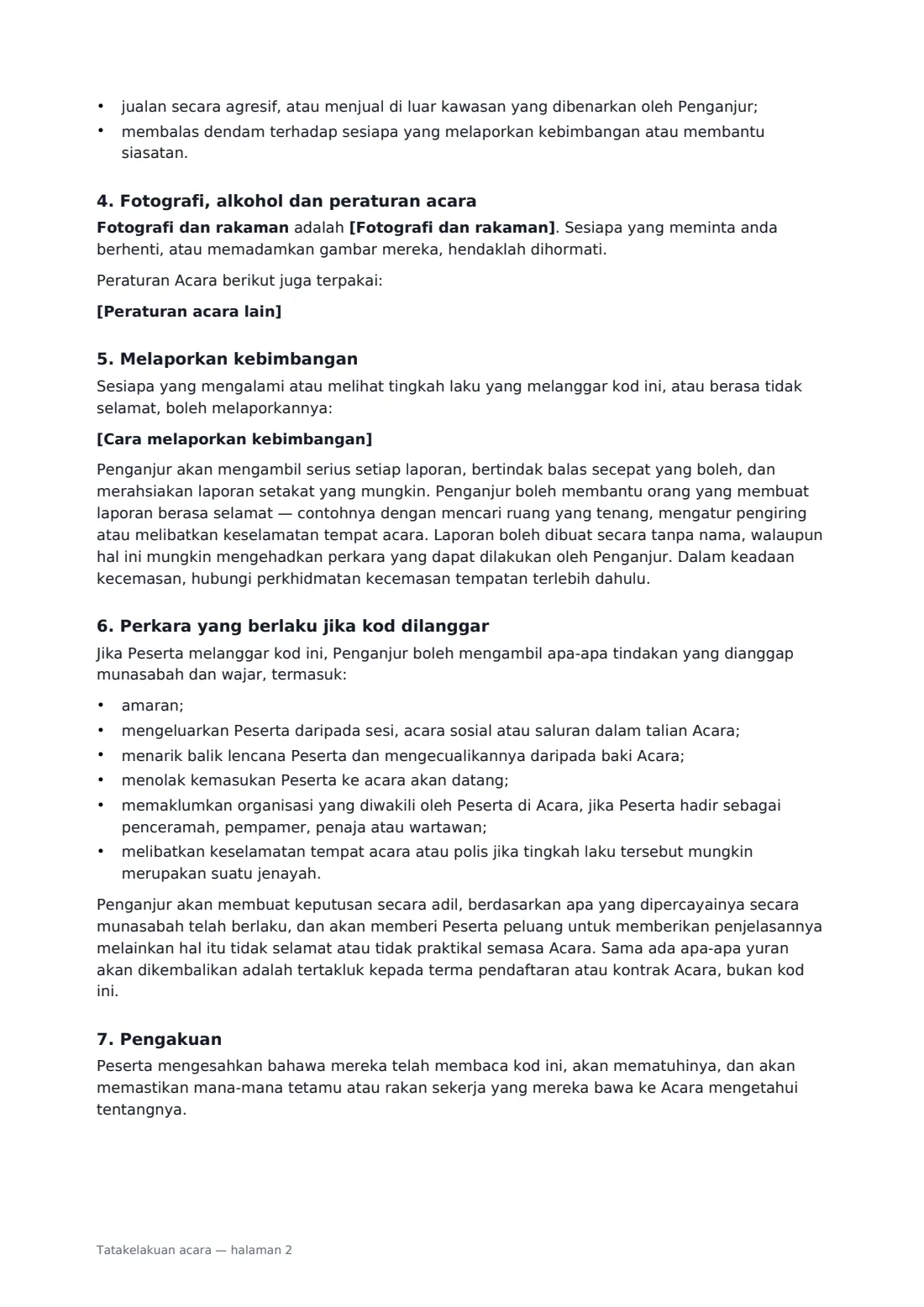Tatakelakuan acara — halaman 2 daripada 3