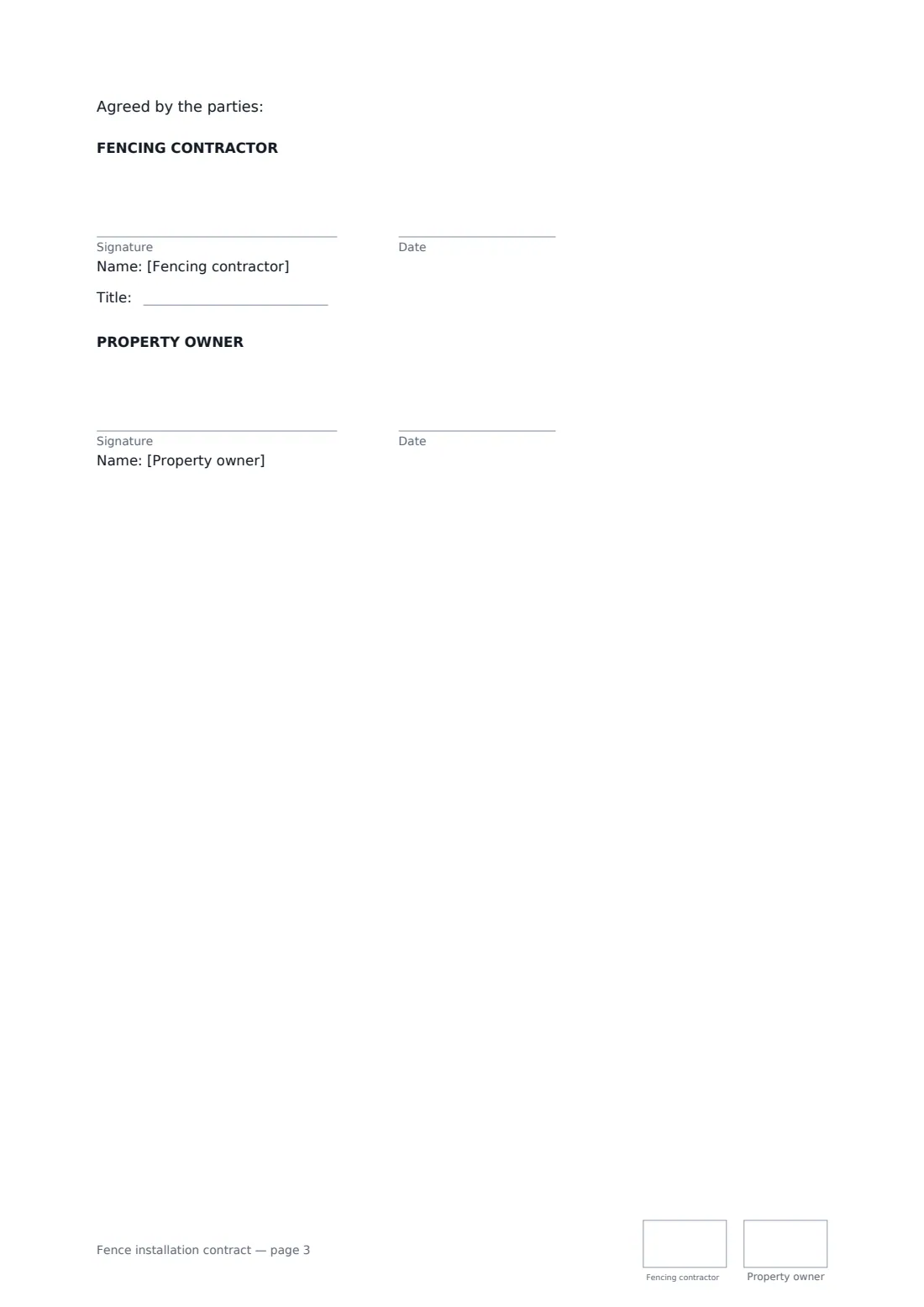 Fence installation contract — page 3 of 3