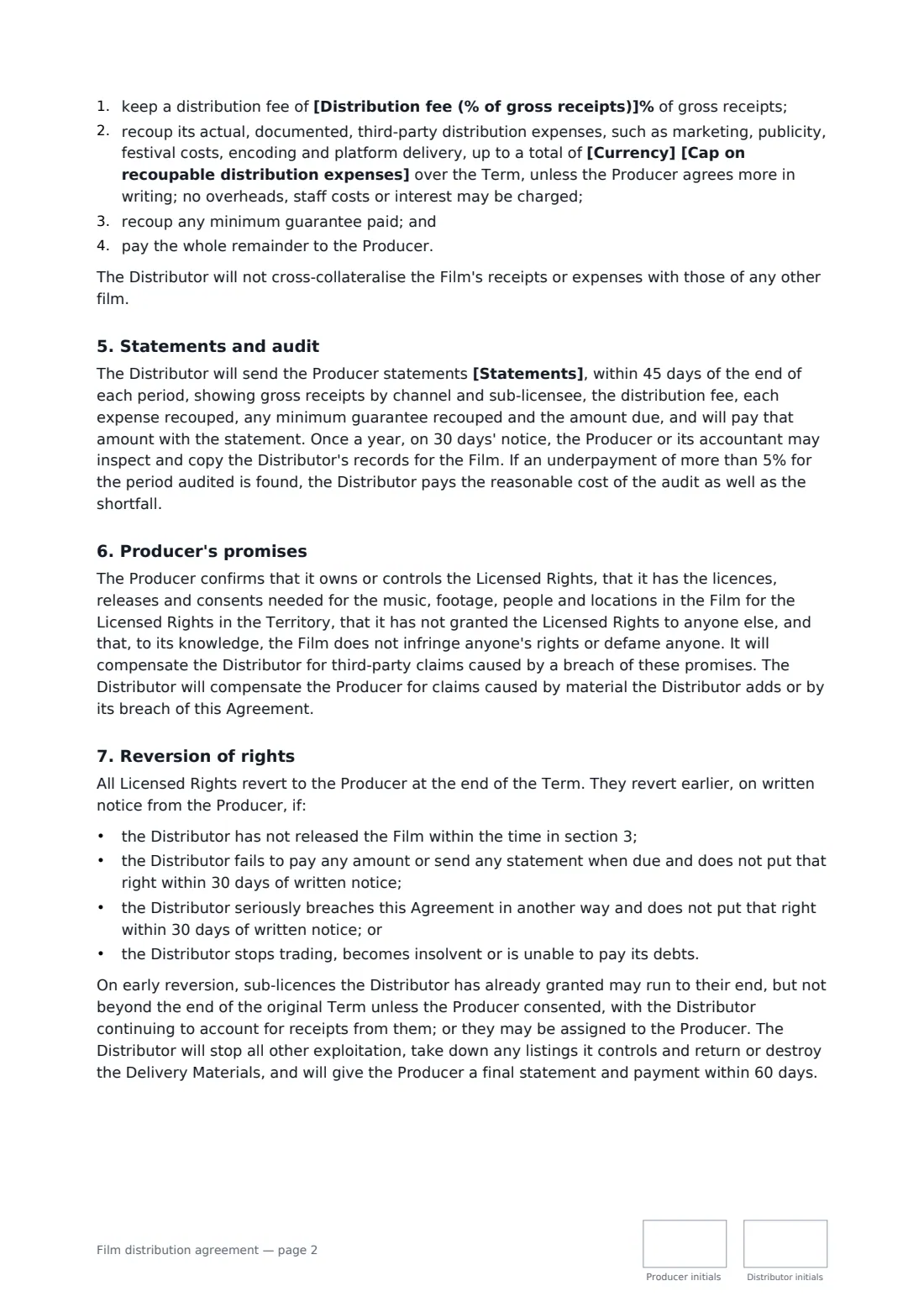 Film distribution agreement — page 2 of 3