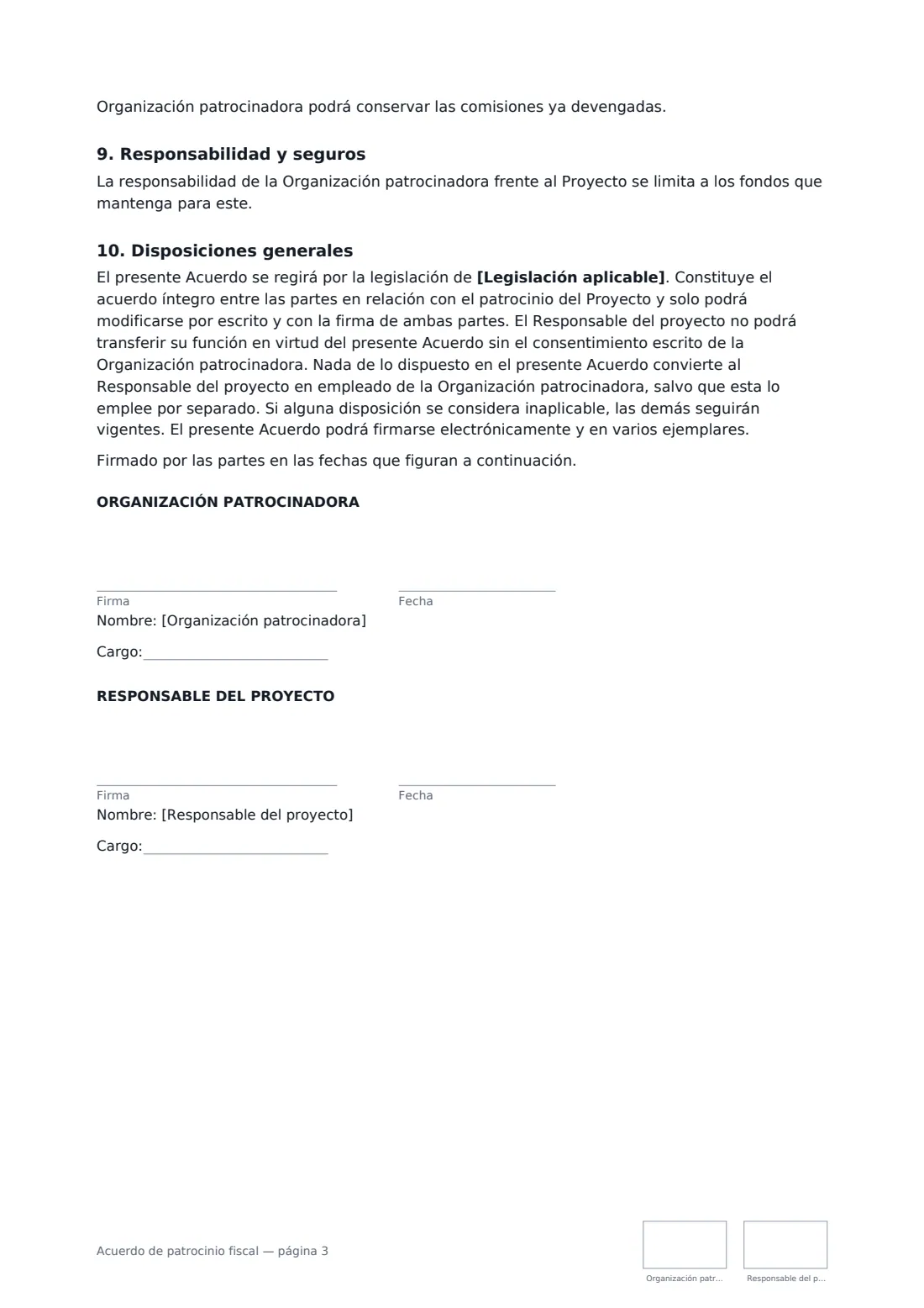 Acuerdo de patrocinio fiscal: página 3 de 3