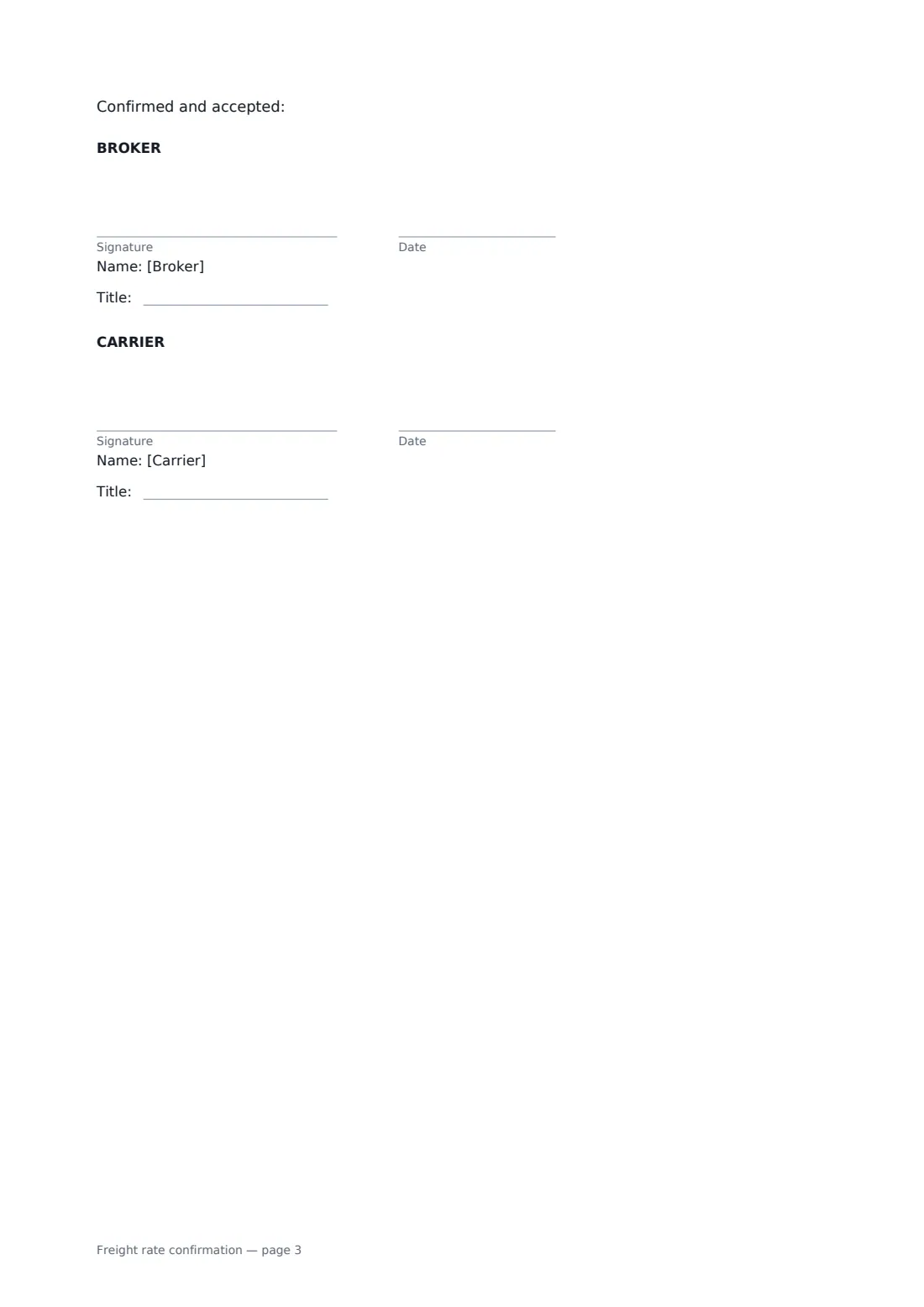 Freight rate confirmation — page 3 of 3