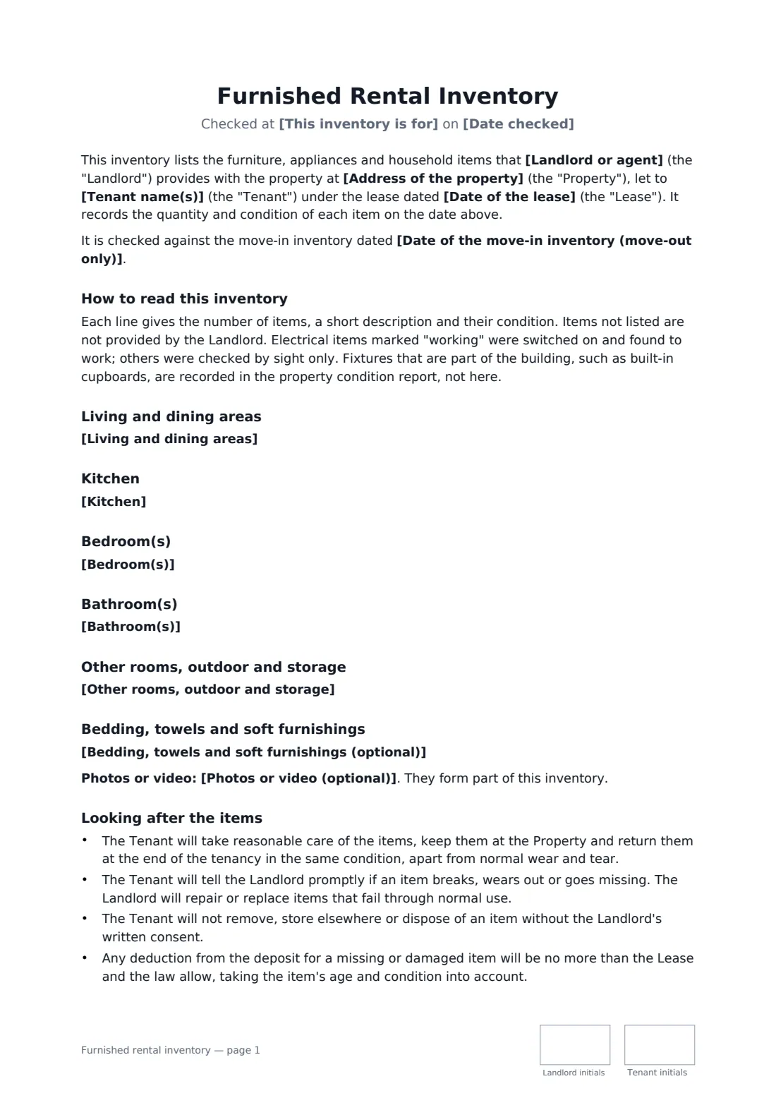 Furnished rental inventory — page 1 of 2