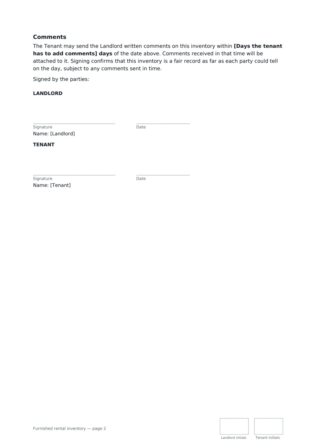 Furnished rental inventory — page 2 of 2