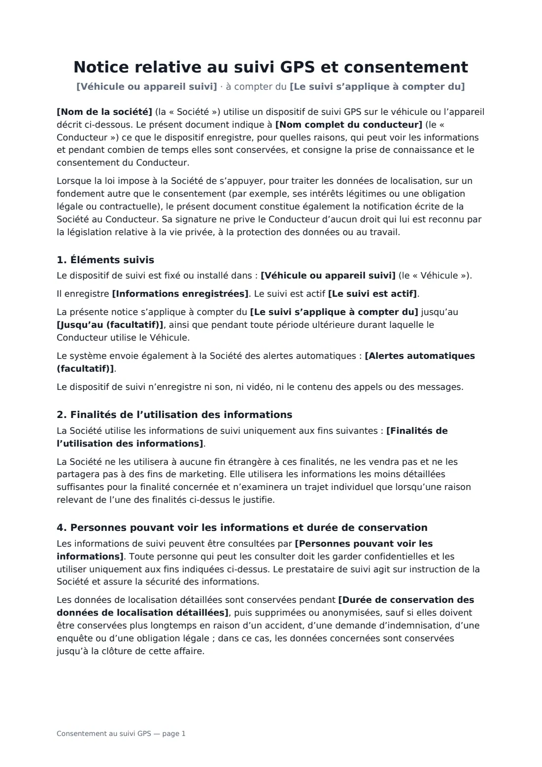 Consentement au suivi GPS — page 1 sur 2