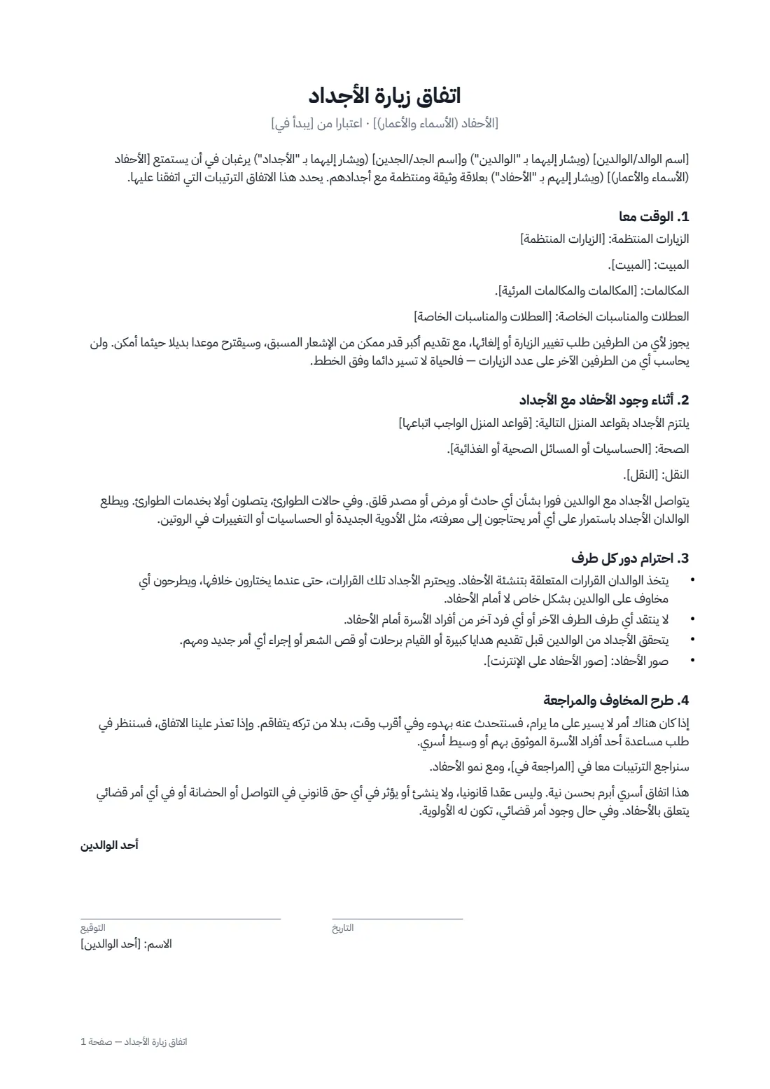 اتفاق زيارة الأجداد — الصفحة 1 من 2