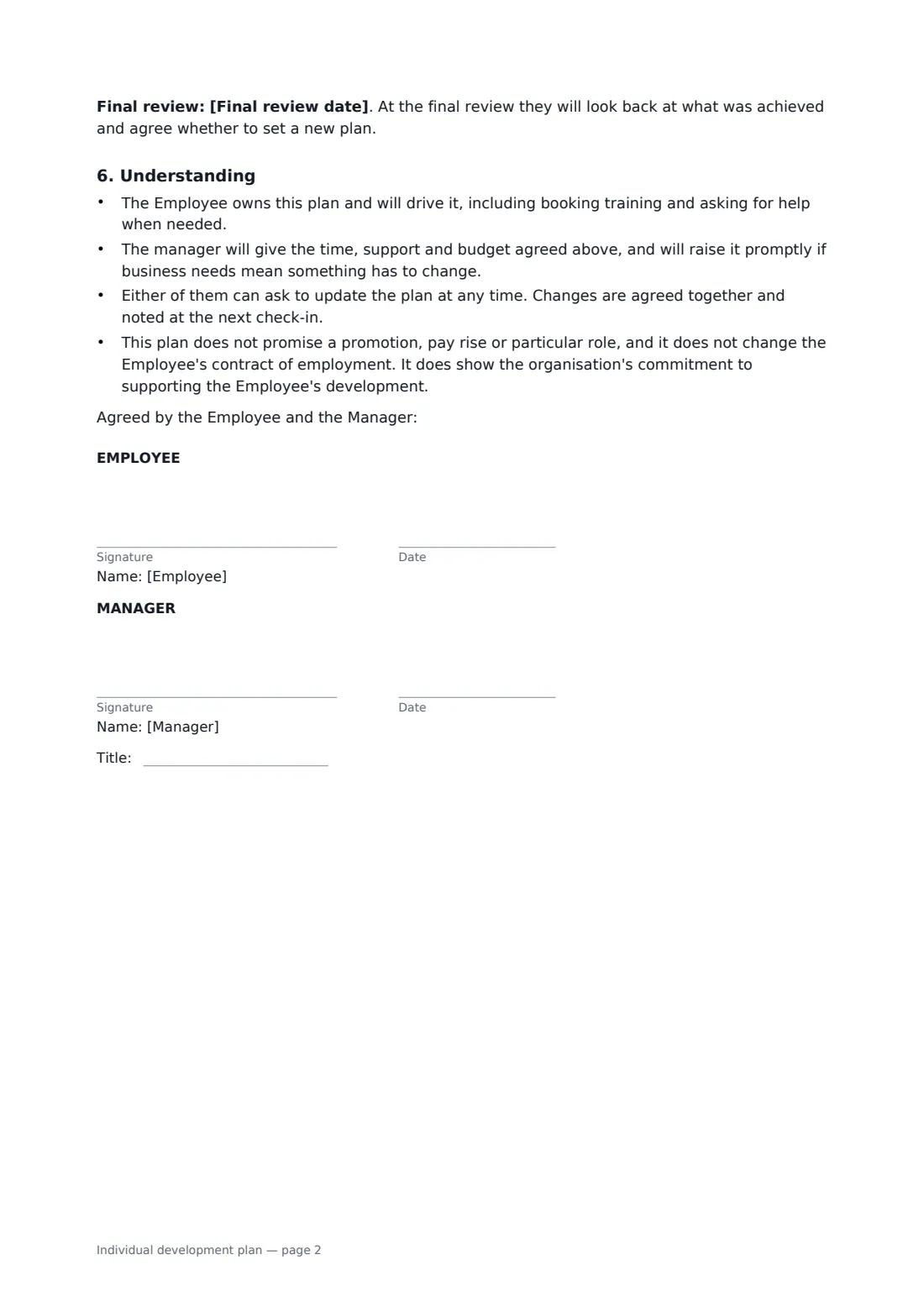 Individual development plan — page 2 of 2
