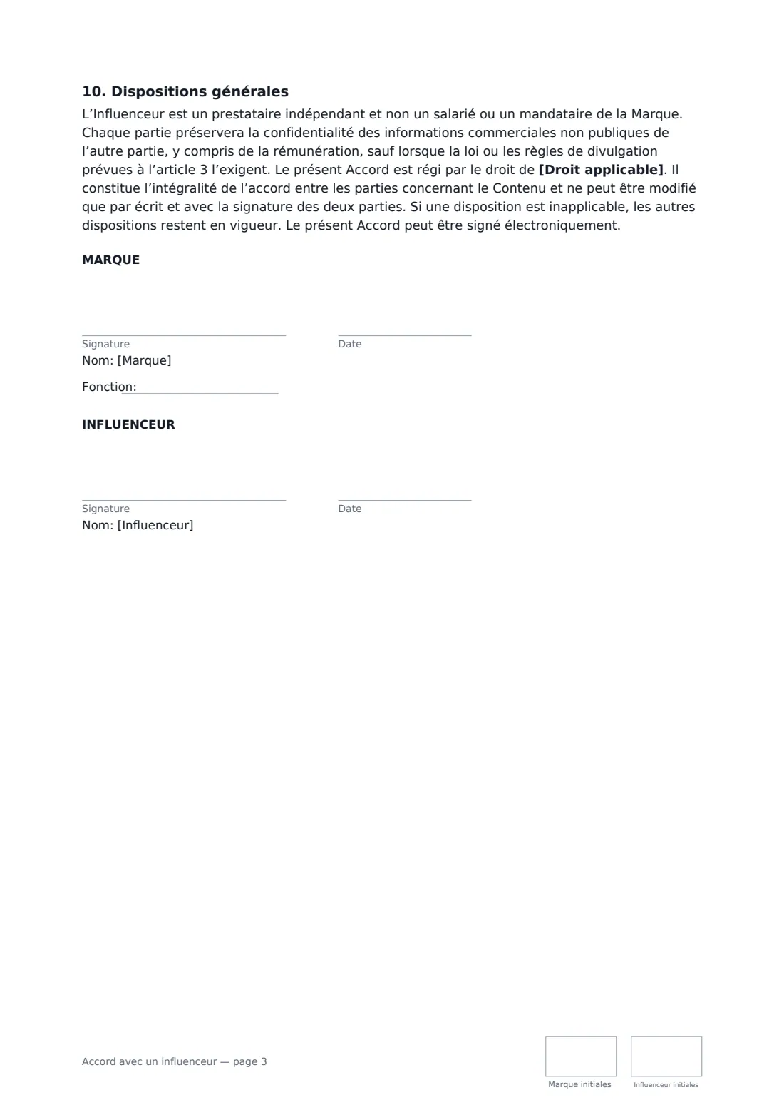 Accord avec un influenceur — page 3 sur 3