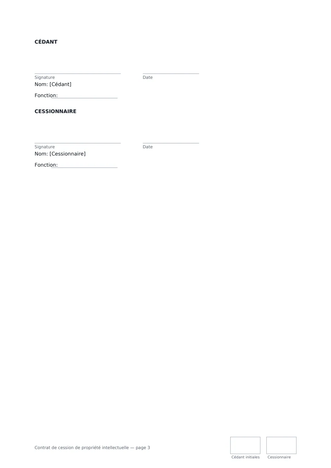 Contrat de cession de propriété intellectuelle — page 3 sur 3