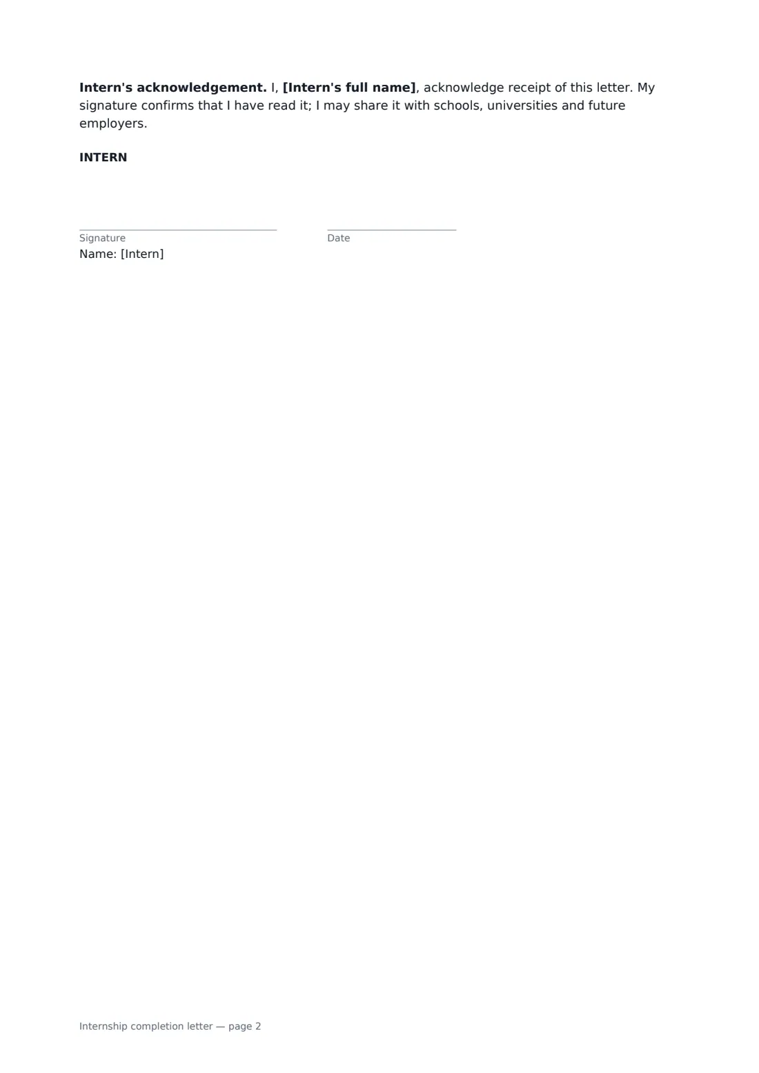 Internship completion letter — page 2 of 2