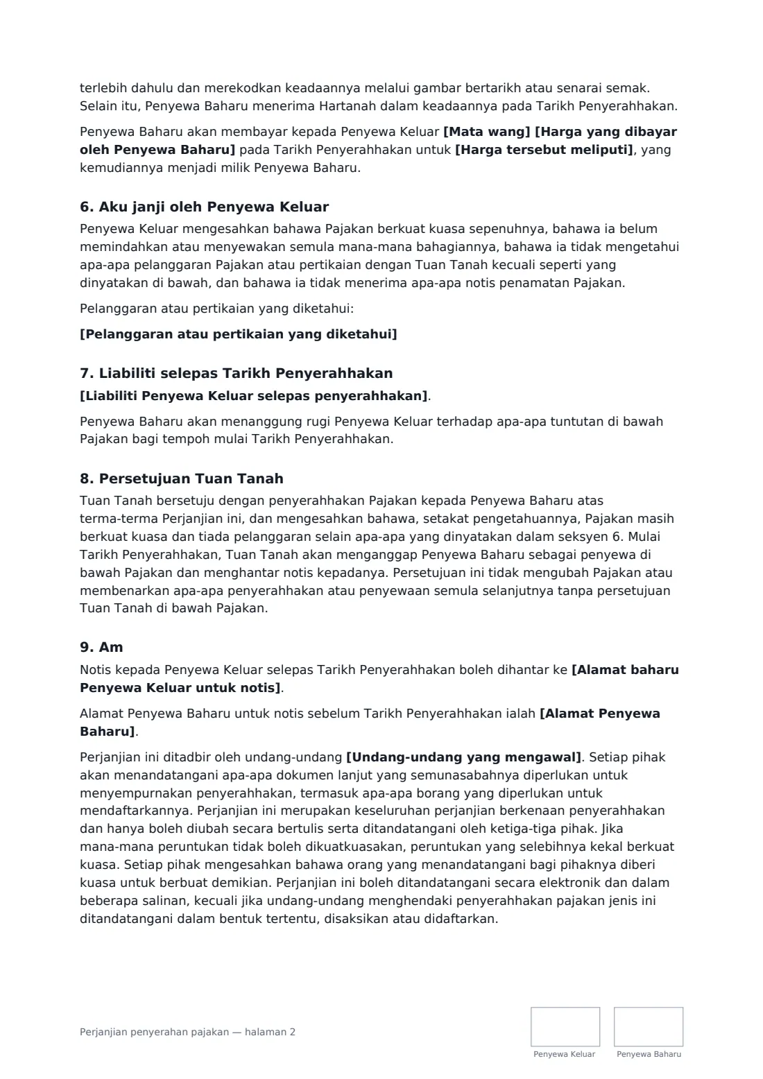 Perjanjian penyerahan pajakan — halaman 2 daripada 3