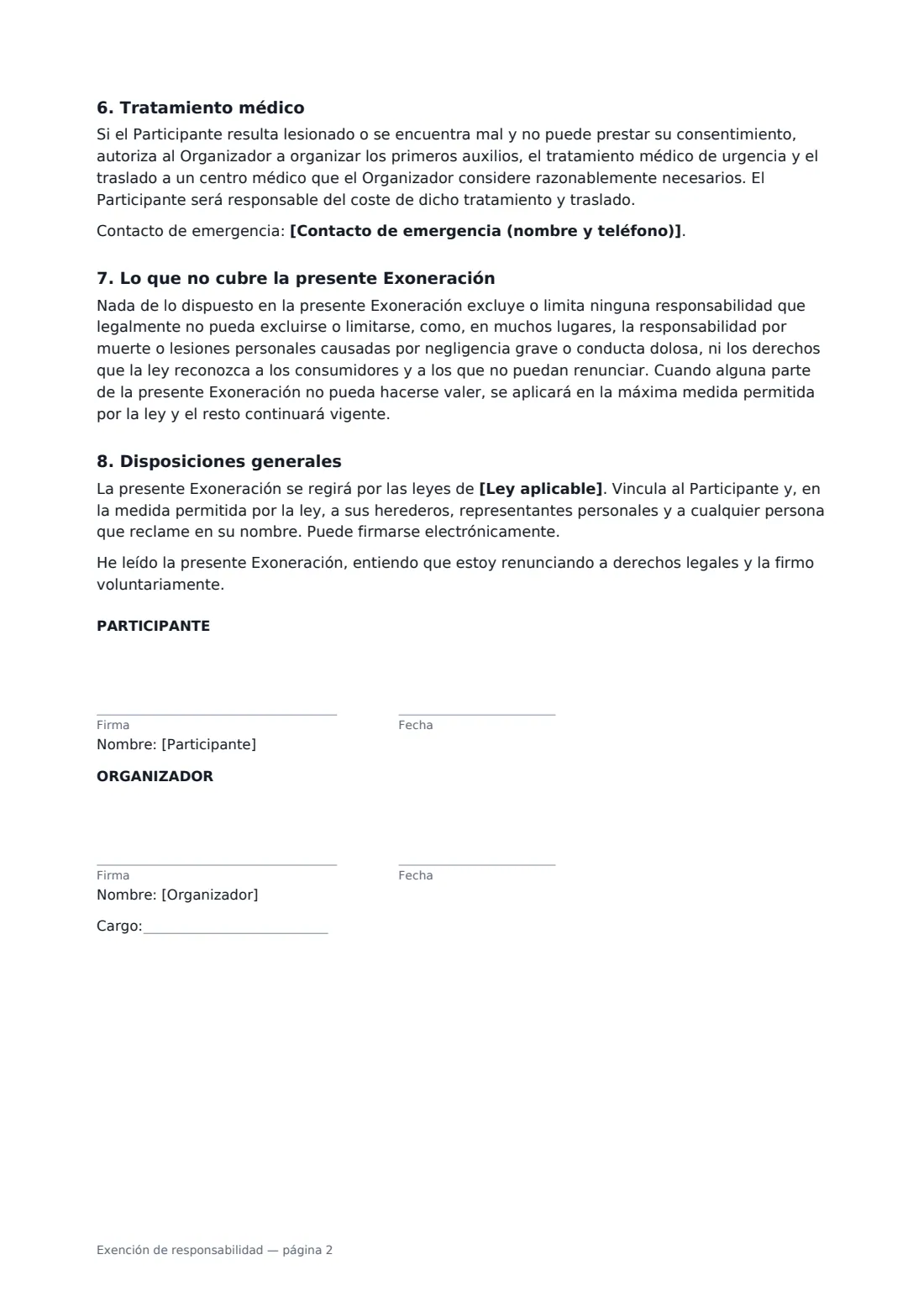 Exención de responsabilidad: página 2 de 2