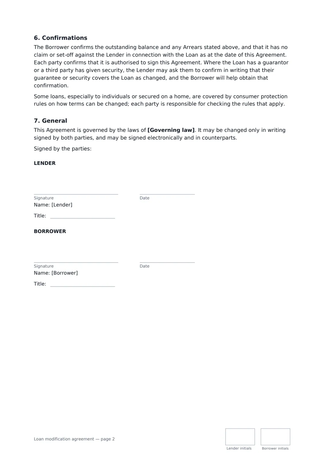 Loan modification agreement — page 2 of 2