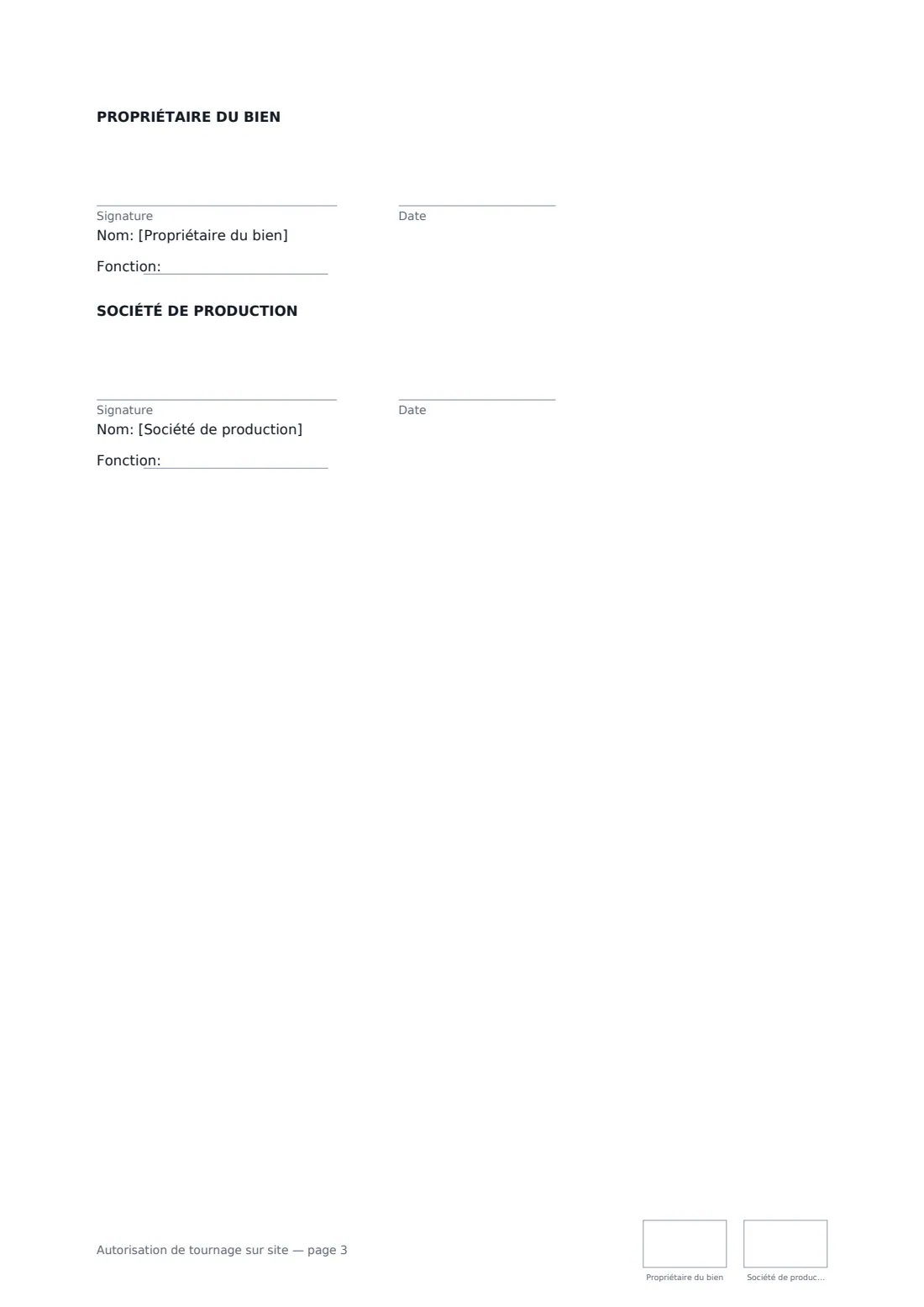 Autorisation de tournage sur site — page 3 sur 3