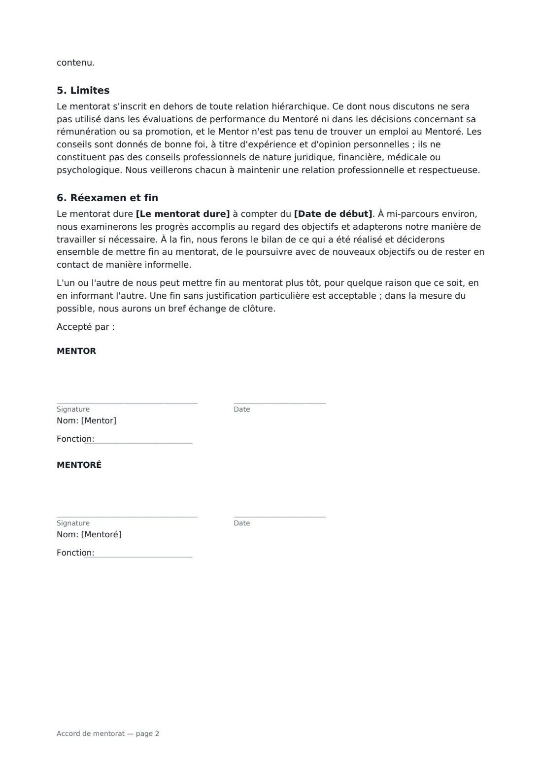 Accord de mentorat — page 2 sur 2