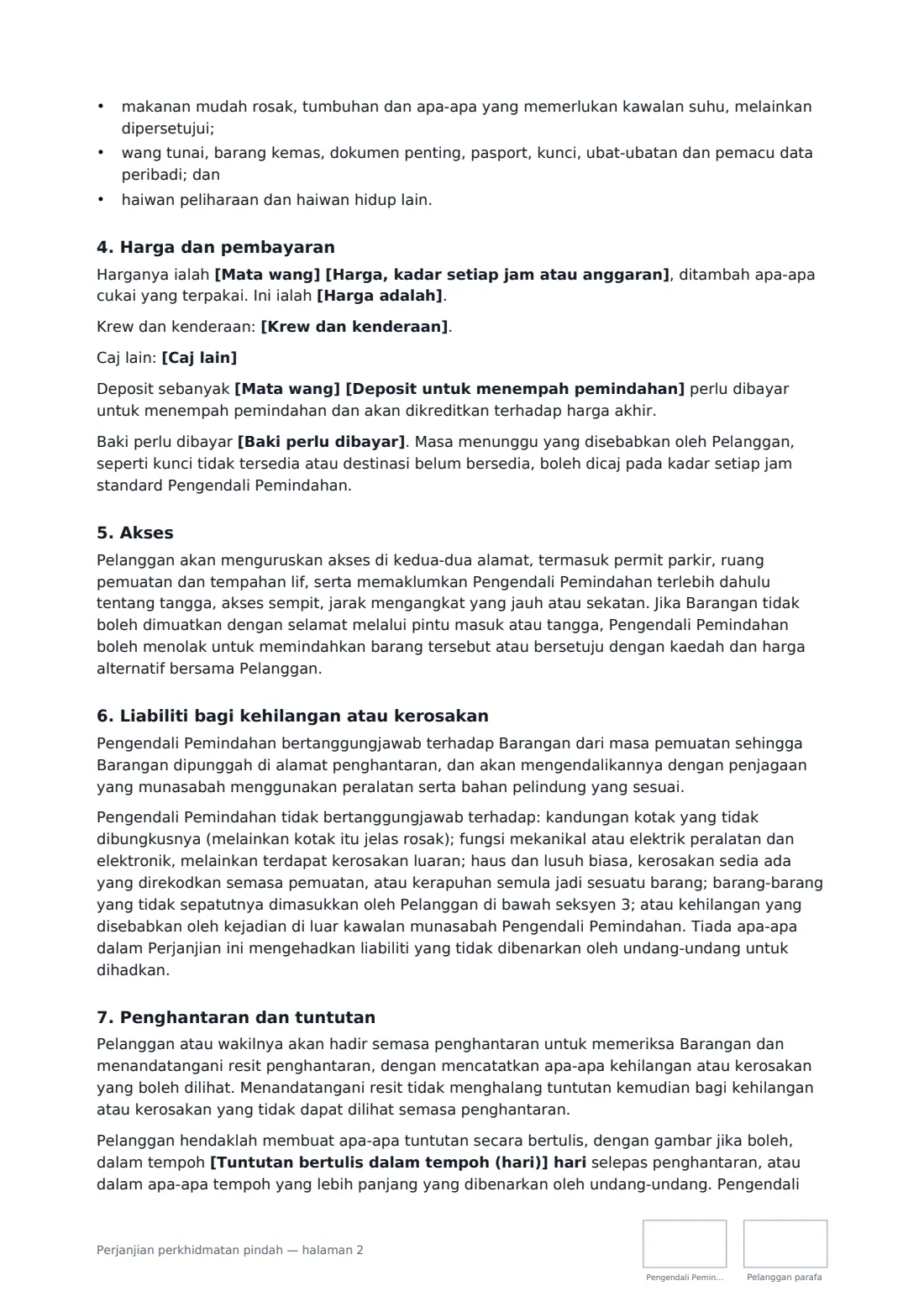 Perjanjian perkhidmatan pindah — halaman 2 daripada 3