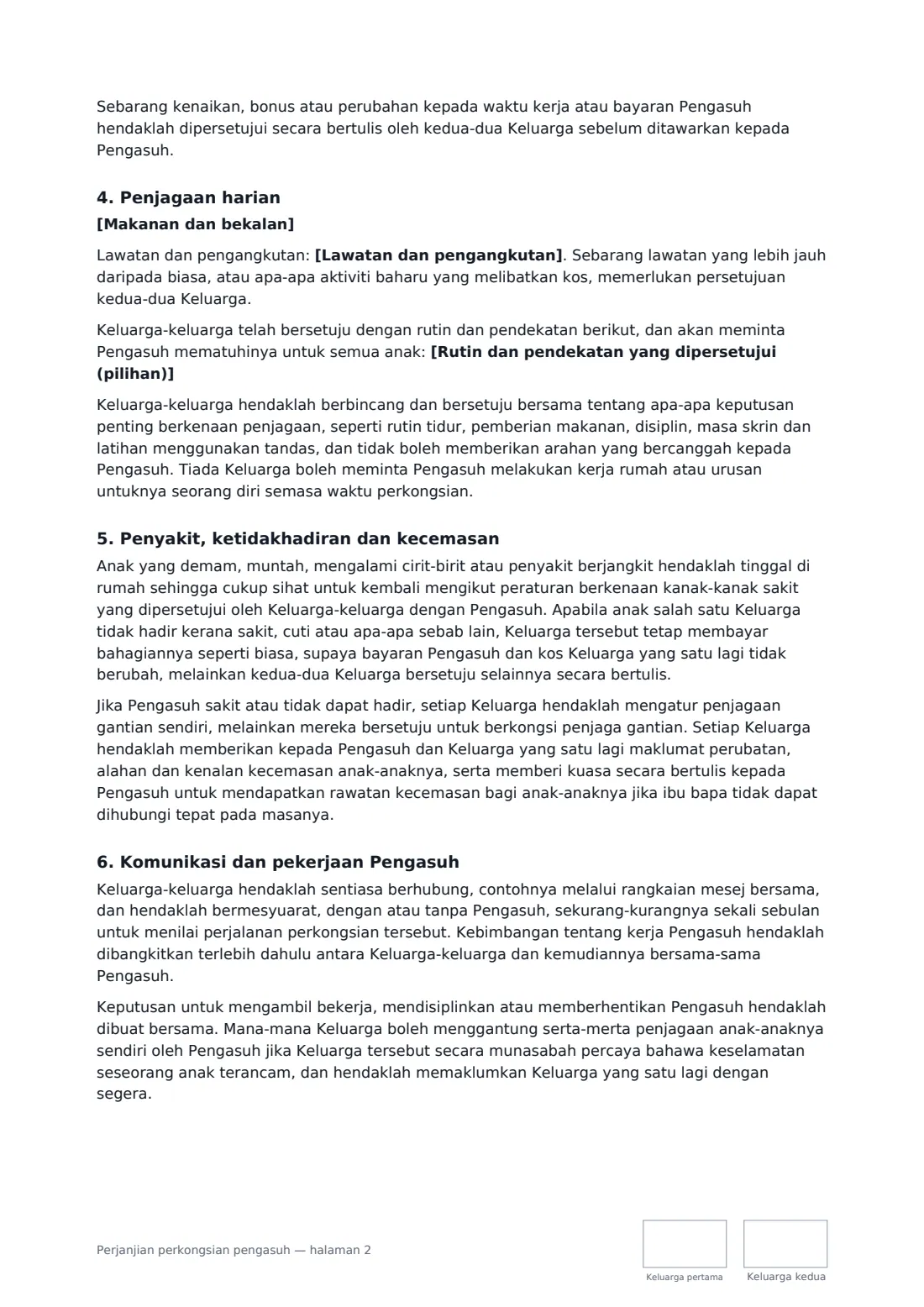 Perjanjian perkongsian pengasuh — halaman 2 daripada 3