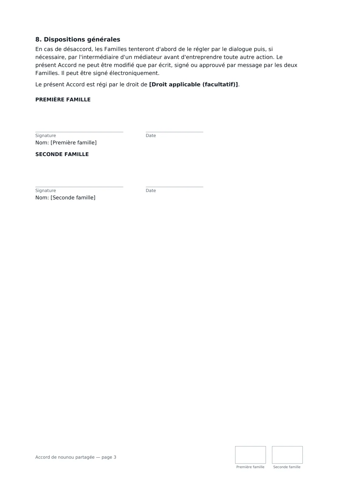 Accord de nounou partagée — page 3 sur 3